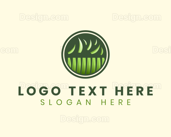 Grass Lawn Mowing Logo