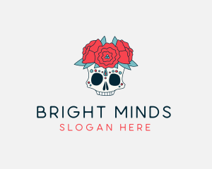 Floral Festival Skull Logo