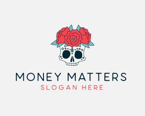 Floral Festival Skull Logo