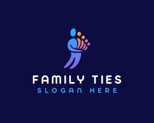 People Family Footprint  logo design