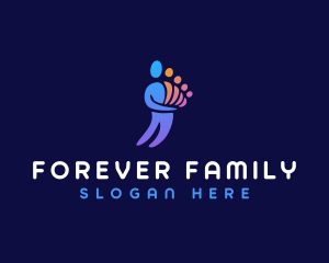 People Family Footprint  logo design