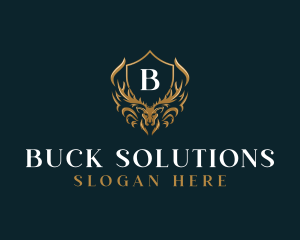 Elegant Deer Crest logo design