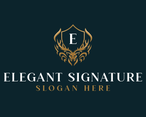 Elegant Deer Crest logo design