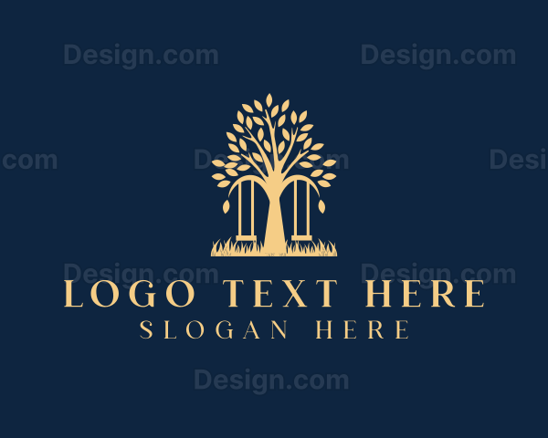 Tree Swing Grass Logo