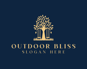 Tree Swing Grass logo design