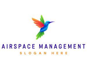 Colorful Flying Hummingbird logo