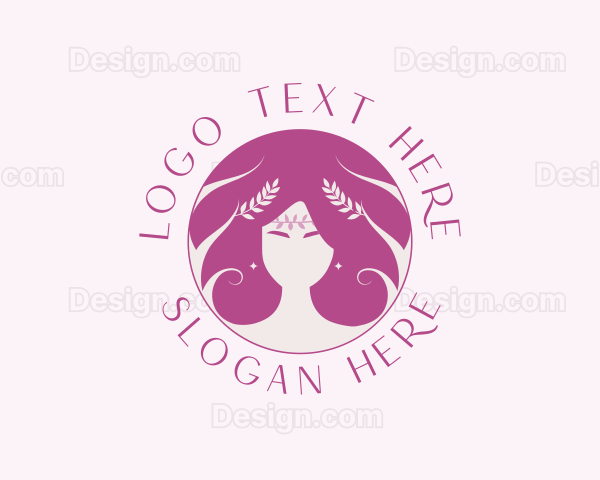 Woman Beauty Hair Styling Logo