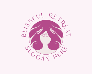 Woman Beauty Hair Styling Logo