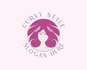 Woman Beauty Hair Styling logo design