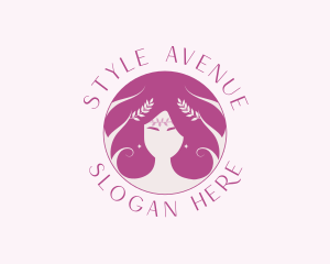 Woman Beauty Hair Styling logo design