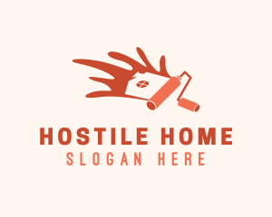 Home Paint Roller Splash logo design