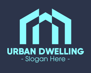 Blue Apartment Building logo