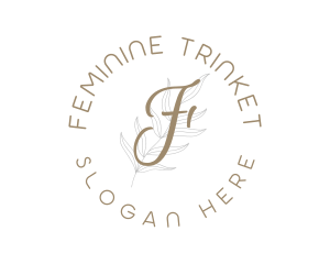 Minimalist Feminine Leaf logo design