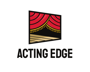 Curtain Stage Theater Entertainment  logo design