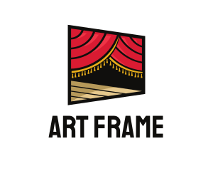 Curtain Stage Theater Entertainment  logo design