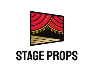 Curtain Stage Theater Entertainment  logo design