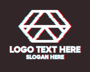 Twitch - Geometric Hexagon Glitch logo design