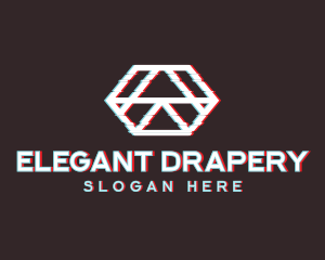 Geometric Hexagon Glitch logo design