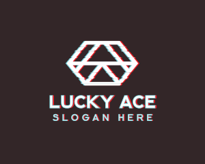 Geometric Hexagon Glitch logo design