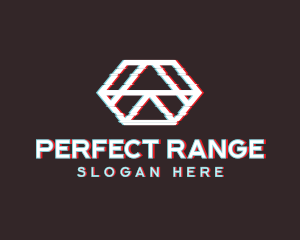 Geometric Hexagon Glitch logo design