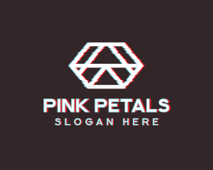 Geometric Hexagon Glitch logo design