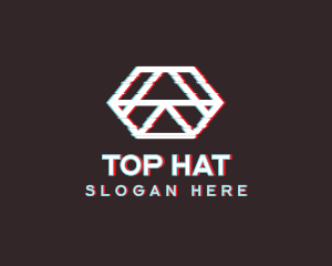 Geometric Hexagon Glitch logo design