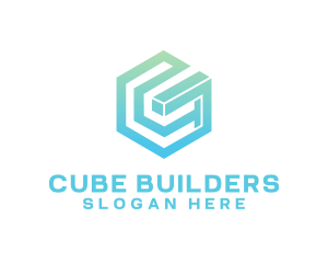 Geometric Business Cube  logo design