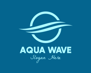 Blue Round Aquatic Wave logo