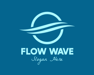 Blue Round Aquatic Wave logo