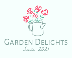 Rose Watering Can logo design