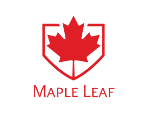 Red Canadian Shield logo design