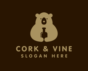 Liquor Drink Bear logo design