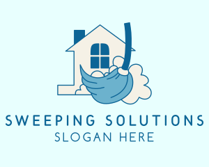 House Sweeping Broom logo design