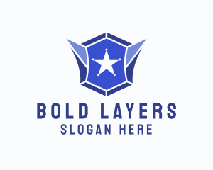 Geometric Gem Star Crest logo design