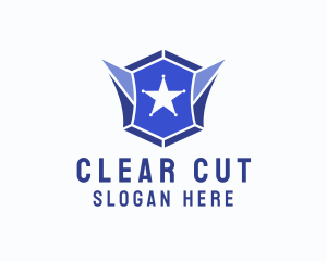 Geometric Gem Star Crest logo design