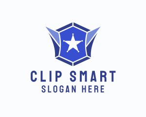 Geometric Gem Star Crest logo design