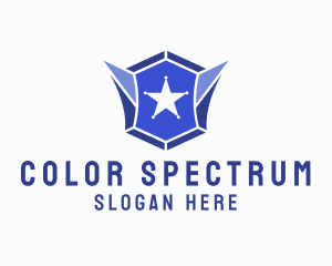 Geometric Gem Star Crest logo design