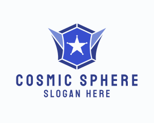 Geometric Gem Star Crest logo design