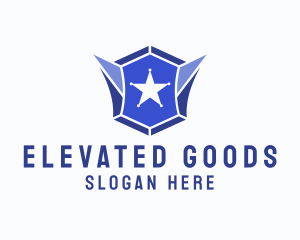 Geometric Gem Star Crest logo design