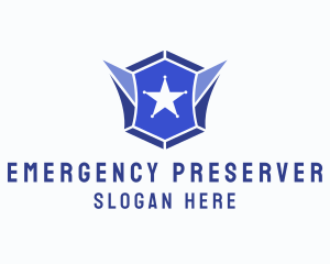 Geometric Gem Star Crest logo design