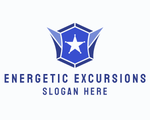 Geometric Gem Star Crest logo design