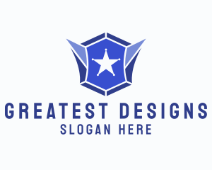 Geometric Gem Star Crest logo design