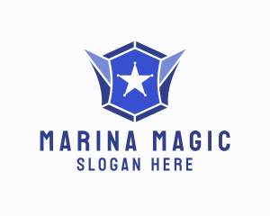 Geometric Gem Star Crest logo design