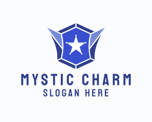 Geometric Gem Star Crest logo design