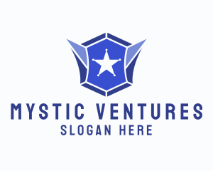 Geometric Gem Star Crest logo design