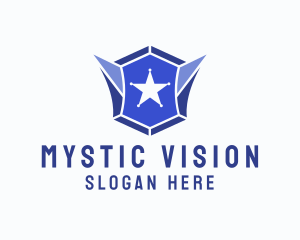 Geometric Gem Star Crest logo design