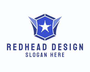 Geometric Gem Star Crest logo design