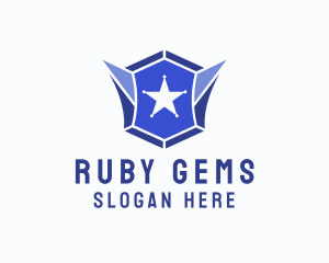 Geometric Gem Star Crest logo design