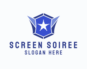 Geometric Gem Star Crest logo design