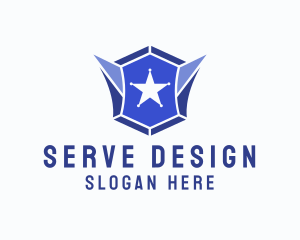 Geometric Gem Star Crest logo design